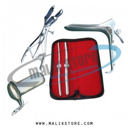 Hegar uterine dilator set 2pieces 7-8, 11-12, mathieu speculum, grave large, collin large